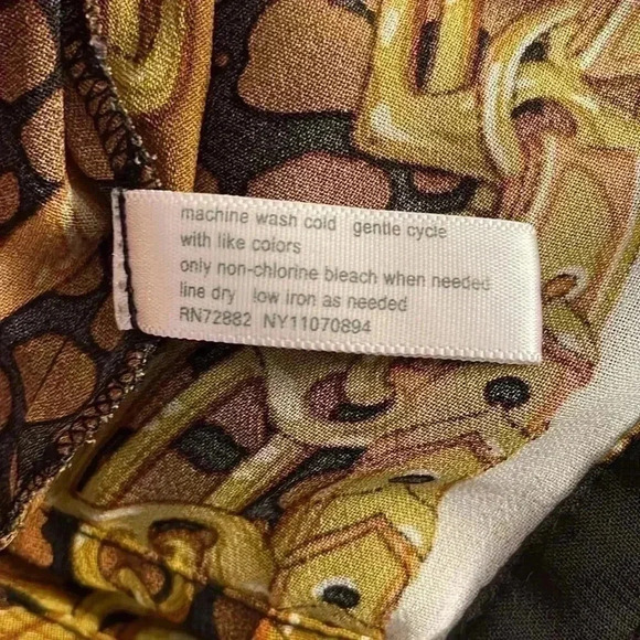 Fashion Bug 1X Animal Print Bell Sleeves Chain Link Print Crinkle Blouse - Picture 9 of 9